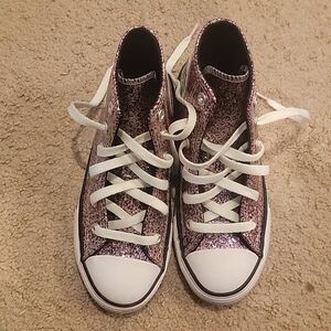 Converse high top Glitter  Chuck Taylor girls size 1.